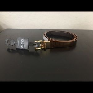 NWT Michael Kors Gold Monogram Reversible Belt XL